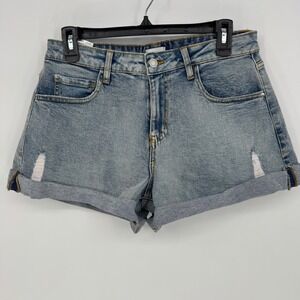 WEWOREWHAT High Rise Denim Shorts Light Wash Distressed Cuffed Size 26